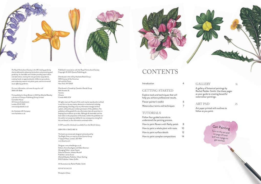 RHS Wildflowers Watercolour Art Pad: 15 botanical artworks for you to paint